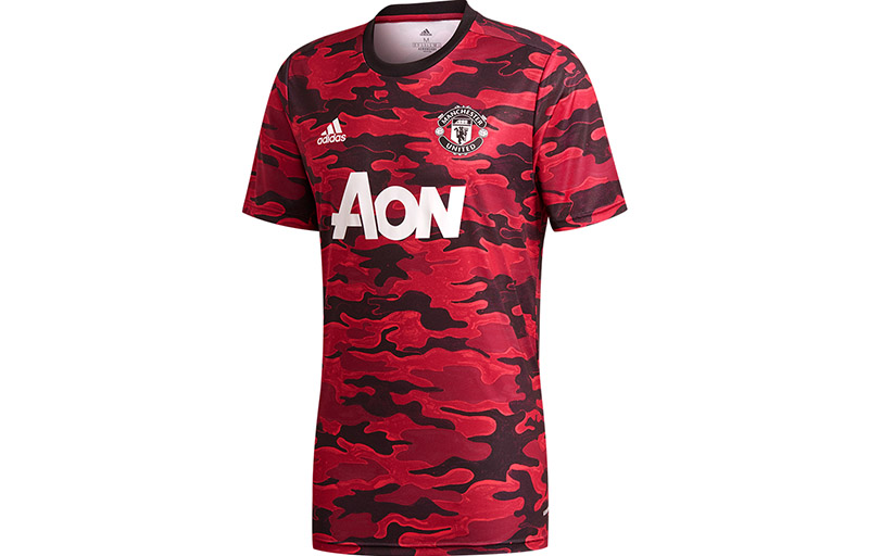 adidas Manchester United Football Training Jersey 20/21 Red Short Sleeve FR6033