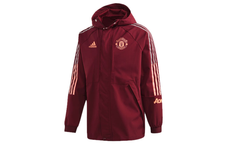 adidas Manchester United MUFC Travel Jacket Purple Football Hoodie FR3862