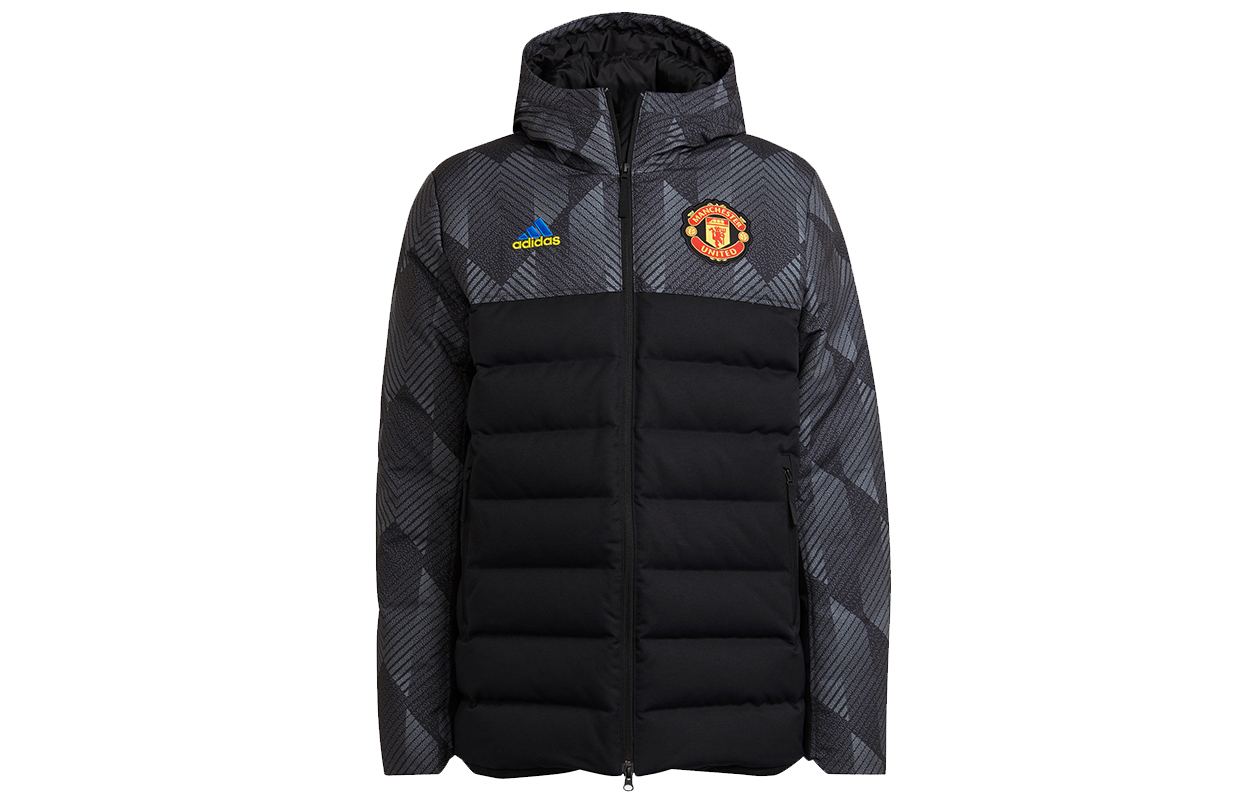 adidas Manchester United MUFC Winter Down Jacket Black Football Coat. GR3870 圖 2