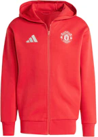 adidas Manchester United Red Anthem Jacket Casual Sport Hoodie IT4187 adidas Manchester United Red Anthem Jacket Casual Sport Hoodie IT4187