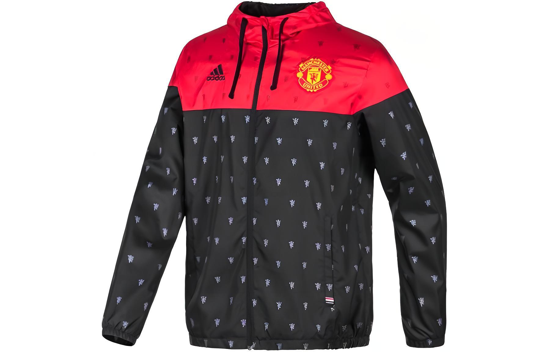 adidas Manchester United Red Black Outdoor Zip Hoodie Jacket Unisex AJ1245