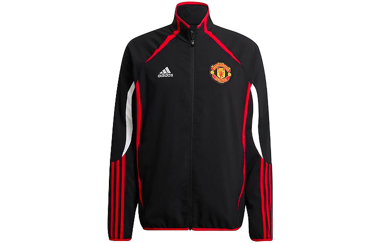 adidas Manchester United Retro Stripe Track Jacket Black  Long Sleeve H64069 圖 2