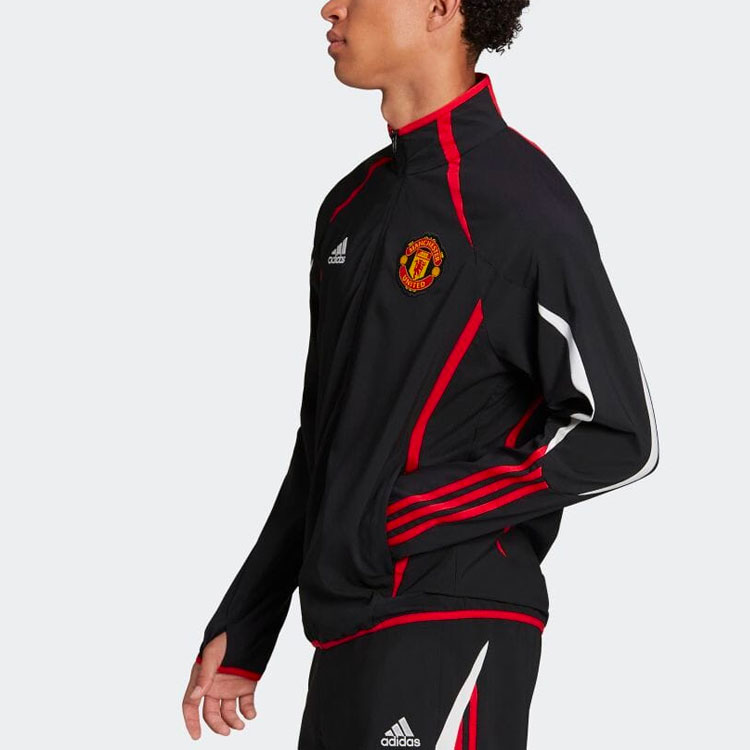 adidas Manchester United Retro Stripe Track Jacket Black  Long Sleeve H64069 圖 6