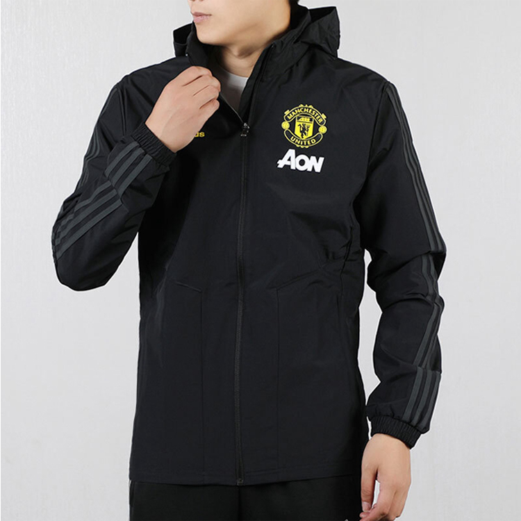 adidas Manchester United Retro Track Jacket Black Soccer Outerwear EB6515 圖 4