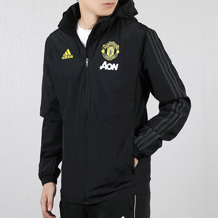 adidas Manchester United Retro Track Jacket Black Soccer Outerwear EB6515 圖 5