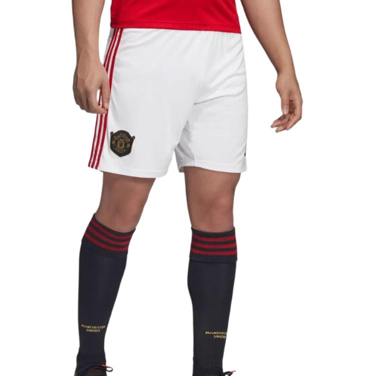 adidas Manchester United Striped Breathable Soccer Shorts Men’s White. DW7895