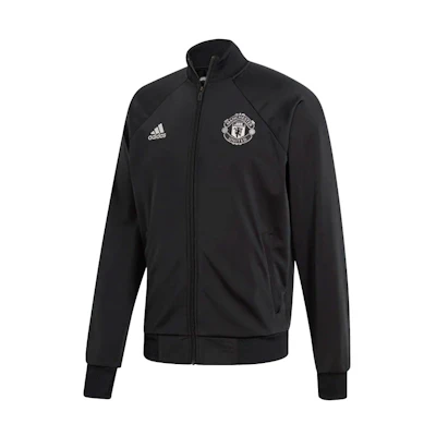 adidas Manchester United Striped Logo Track Jacket Black DX9082