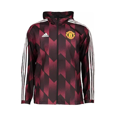 adidas Manchester United Striped Print Hoodie Jacket Purple - Sportswear GR3872