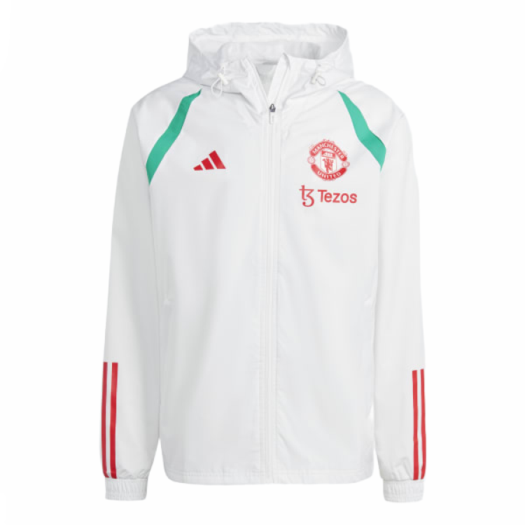 adidas Manchester United Tiro 23 All-Weather Jacket Core White Hoodie Jacket IA7297