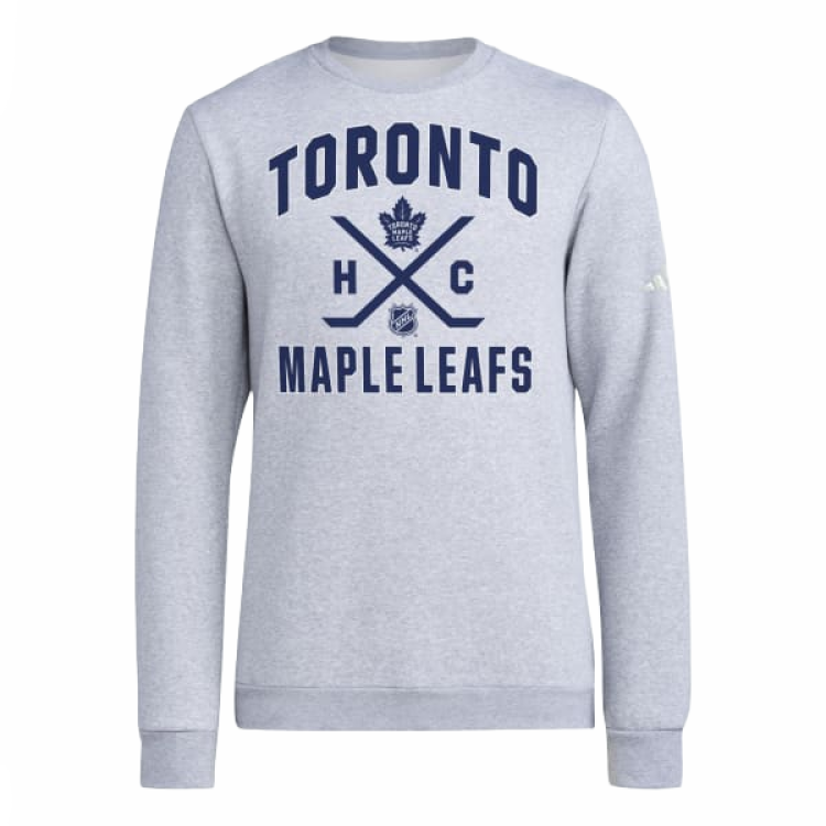 adidas Maple Leafs Ice Hockey Long Sleeve Gray Sweatshirt Crewneck IT1256