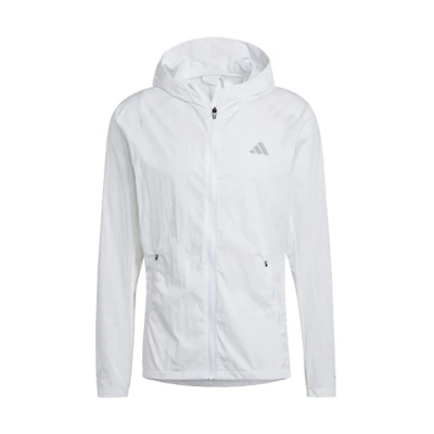 adidas Marathon Logo Printed White Hooded Casual Jacket for Men IB8265