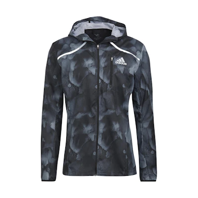 adidas Marathon Running Jacket Black Hooded Breathable Sportswear HE4562