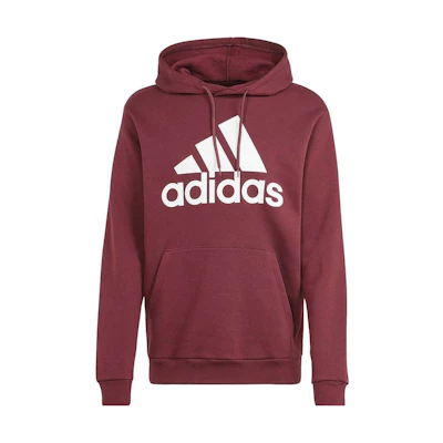 adidas Maroon Letter Logo Fleece Hoodie Casual Long Sleeve IN0626