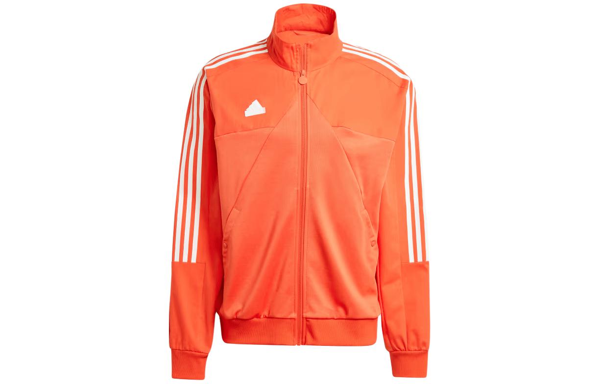 adidas Material Mix Track Jacket Orange Striped Full-Zip Jacket IS1505