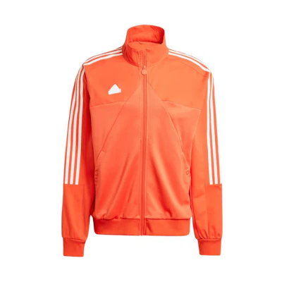 adidas Material Mix Track Jacket Orange Striped Full-Zip Jacket IS1505