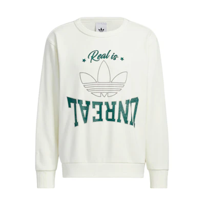 adidas MC Crewneck White Trefoil Logo Retro Long-Sleeve Sweatshirt HS7277