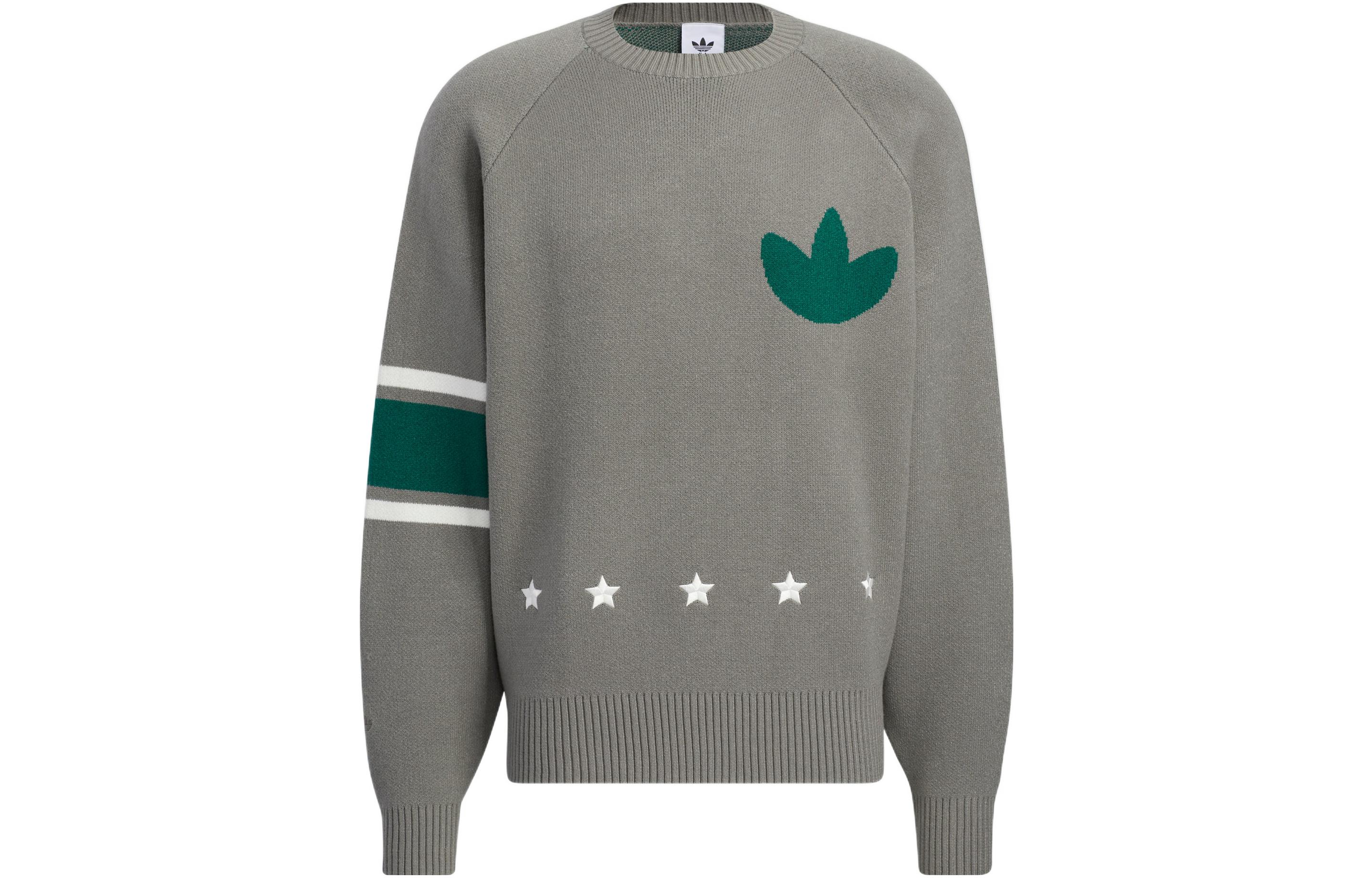 adidas MC SS22 Logo Print Crewneck Pullover Sweatshirt Men’s Grey HS7294