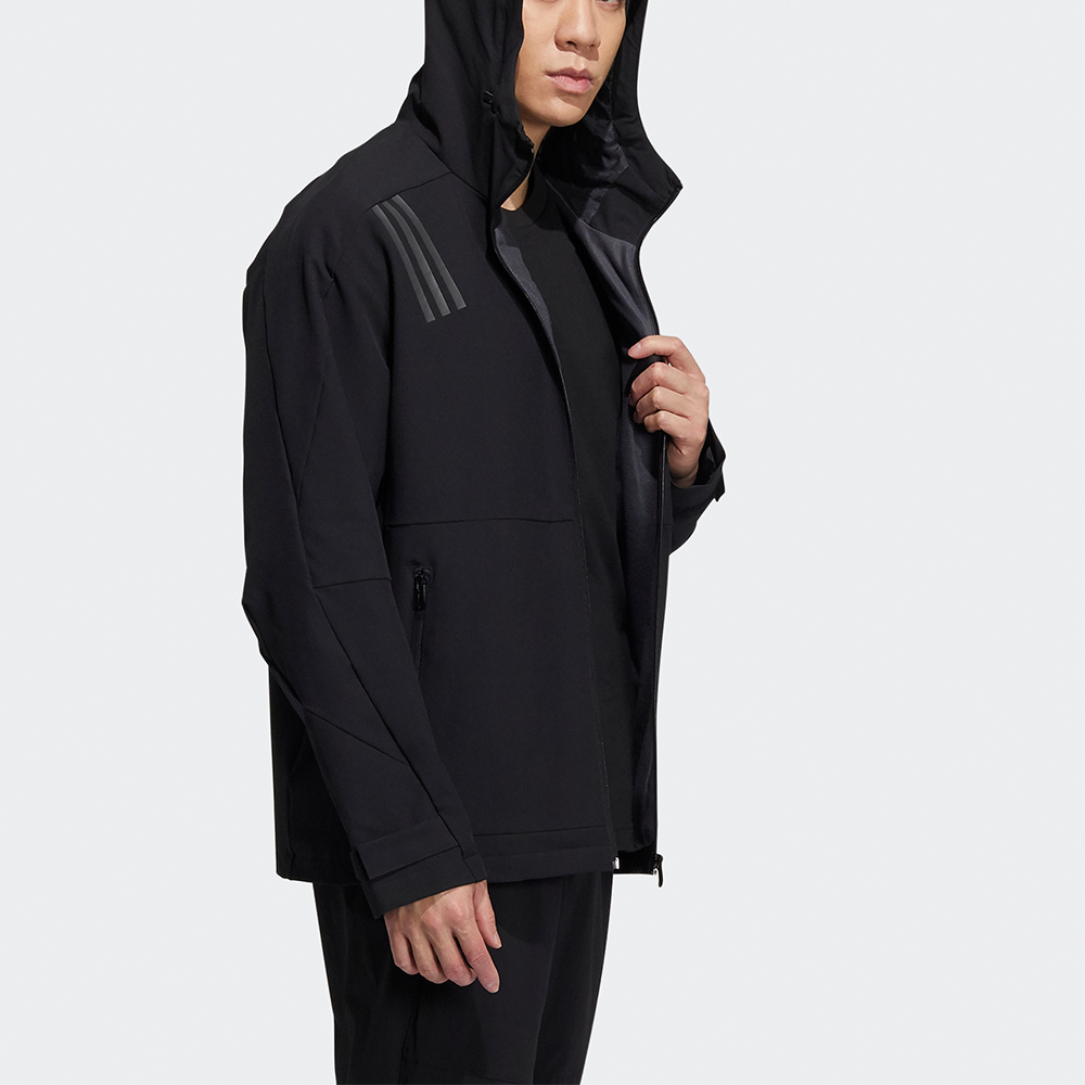 adidas Men’s Black TH WV Multi Logo Print 3-Stripes Sports Hoodie Jacket H39264 圖 5