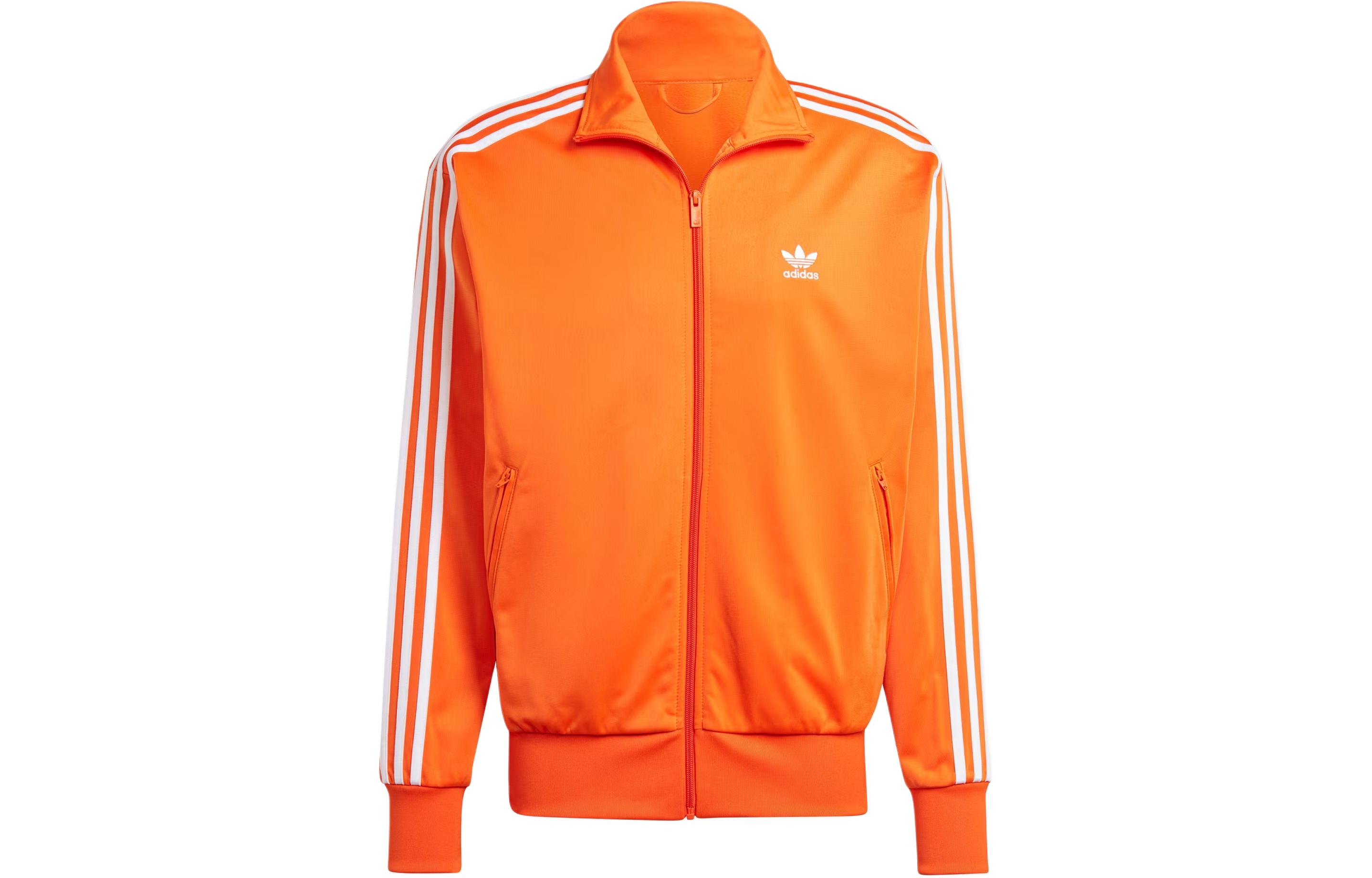 adidas Men’s Firebird Track Top Orange - 3-Stripes Colorblock Jacket IR9902