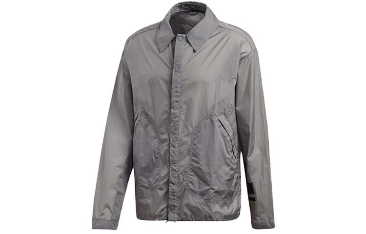 adidas Men’s Logo Tape Coach Jacket Gray CV5820