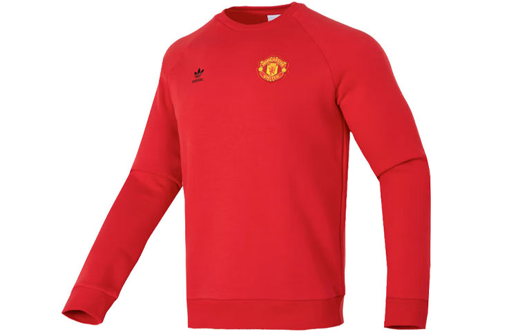 adidas Men’s Red Logo Crewneck Sweatshirt for Running and Fitness IK8702