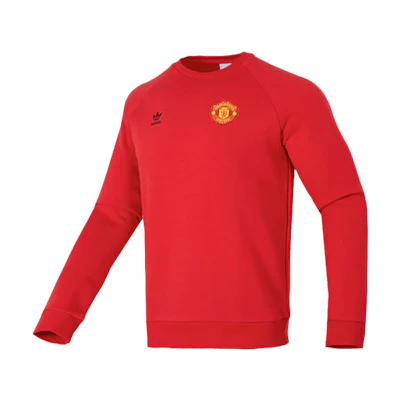 adidas Men’s Red Logo Crewneck Sweatshirt for Running and Fitness IK8702