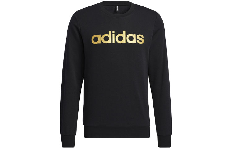 adidas Men’s Vintage Logo Sweatshirt Black Retro Style Pullover Jumper HD4691