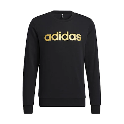 adidas Men’s Vintage Logo Sweatshirt Black Retro Style Pullover Jumper HD4691