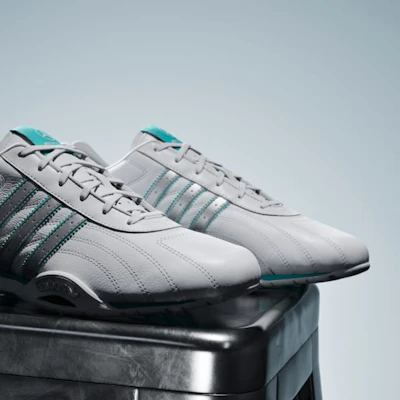 adidas Mercedes-AMG F1 Team Adiracer LO Cloud White/Matte Silver/Semi Mint Rush KJ1187 1