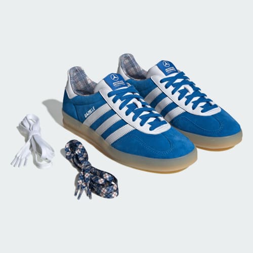 Cheap adidas Mercedes-AMG F1 Gazelle 室內鞋 藍鳥/雲白/黃褐色 KJ3264