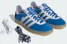 Cheap adidas Mercedes-AMG F1 Gazelle 室內鞋 藍鳥/雲白/黃褐色 KJ3264