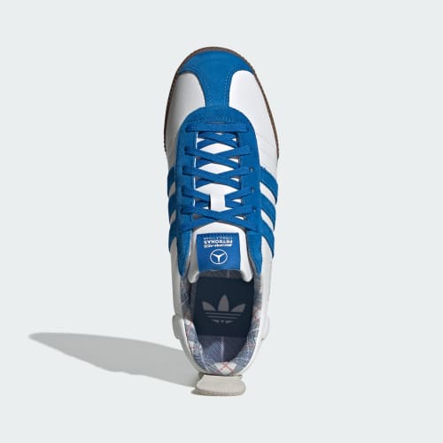 Lookbook adidas Mercedes-AMG F1 Team Samba 62 SUPER Putih/Biru/Gum KJ3265