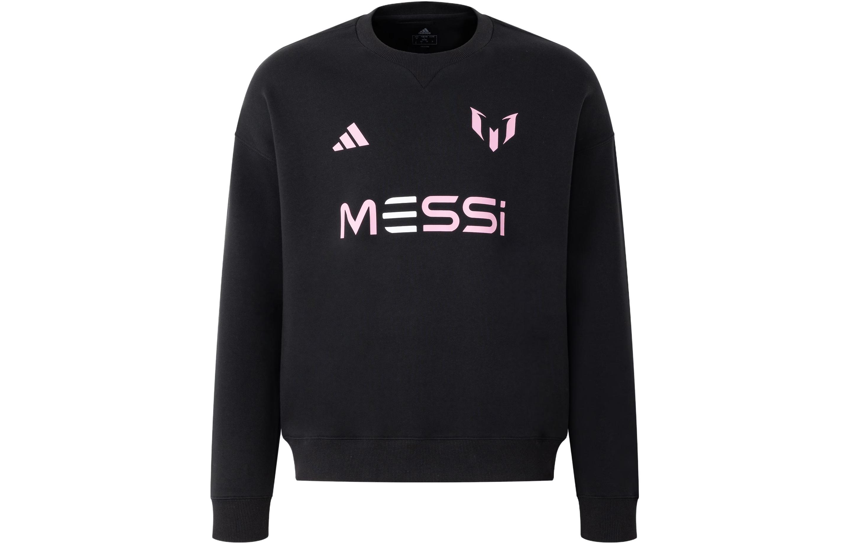 adidas Messi Crewneck Sweatshirt Black Soccer Casual Style JC6120