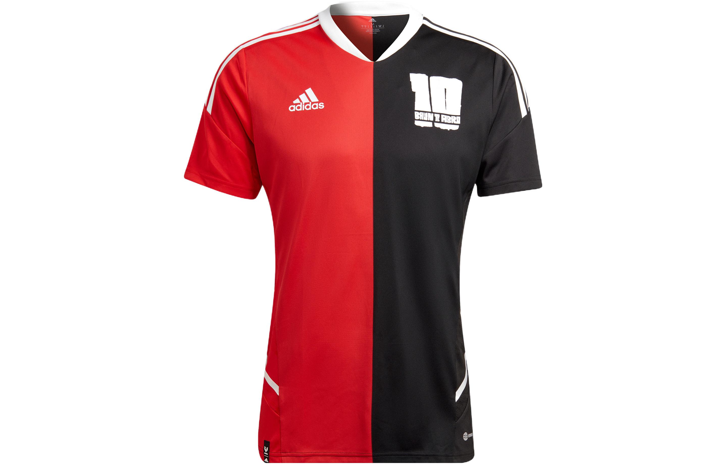 adidas Messi Two-Tone Logo Print Short-Sleeve Soccer Jersey for Men. HI3790