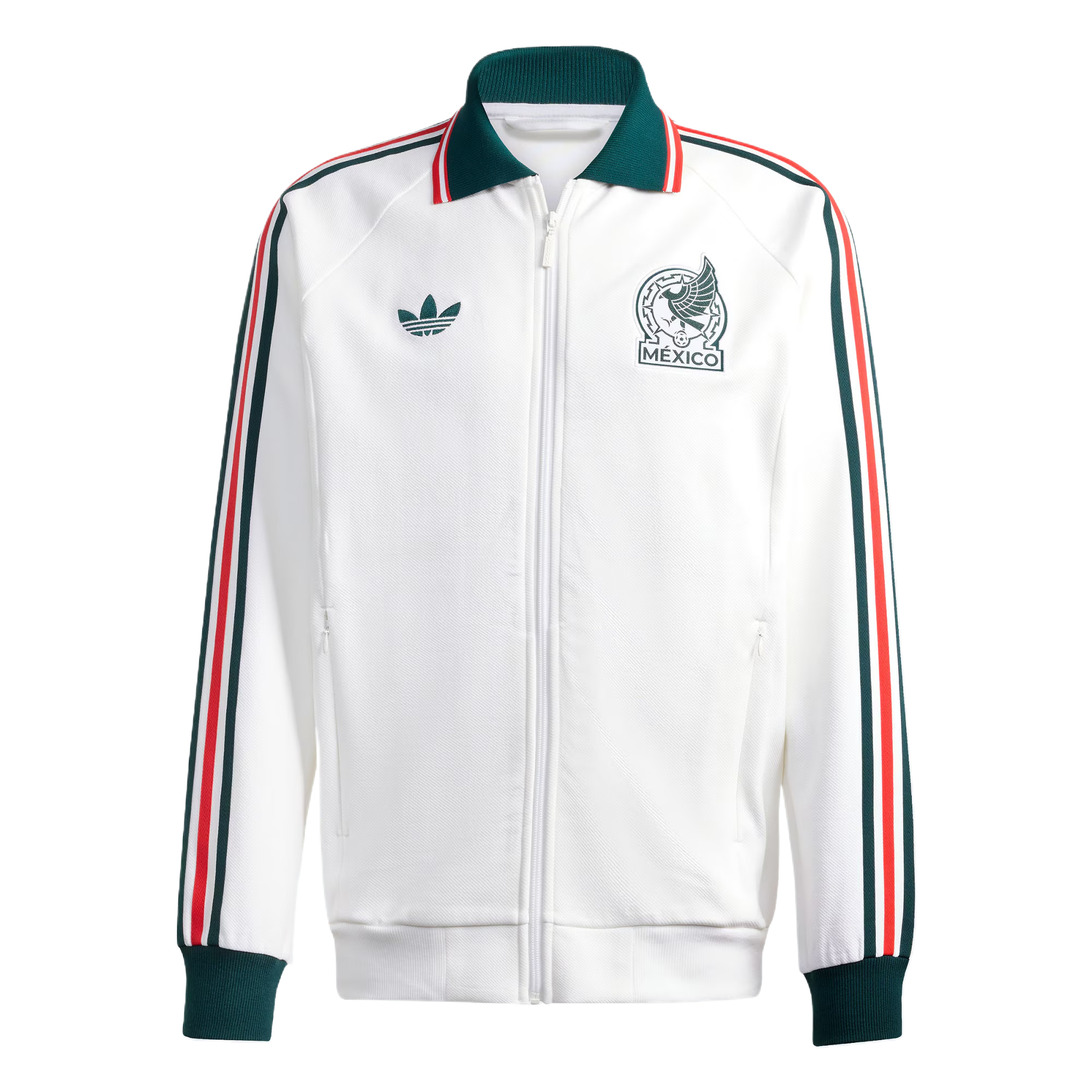 adidas Mexico Away Anthem Retro Embroidered Polo Football Jacket Mens. JZ6462