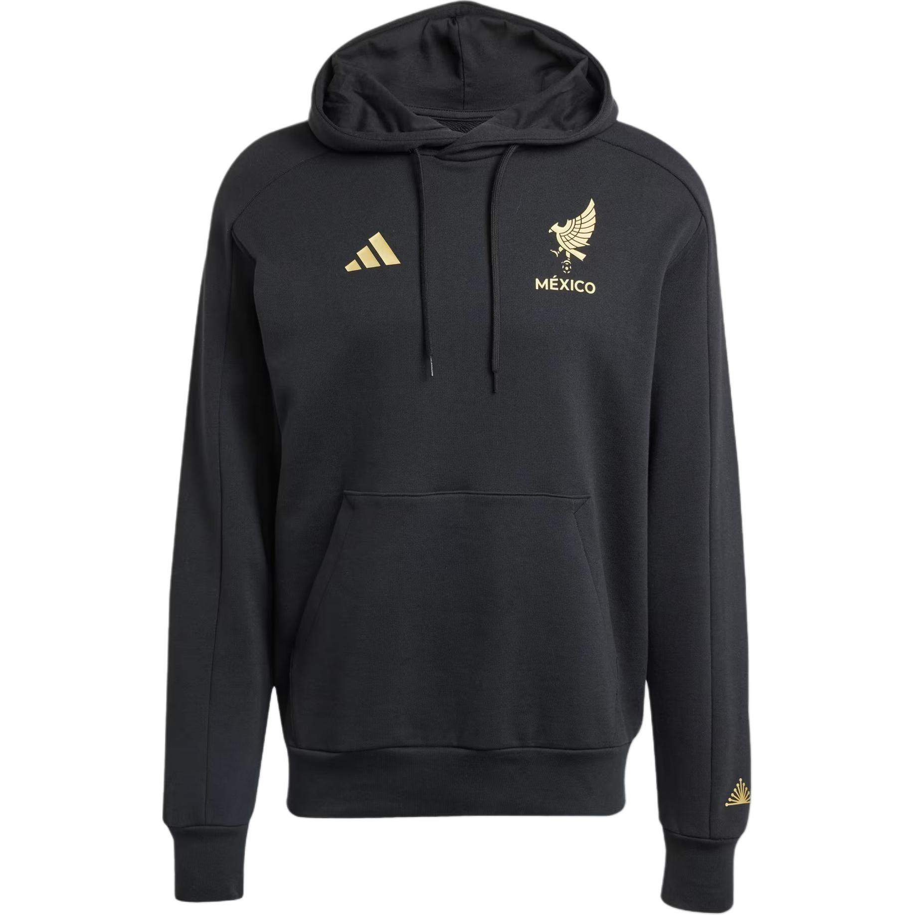 adidas Mexico Gold DNA Logo Hoodie Black/Metallic Gold JM2868