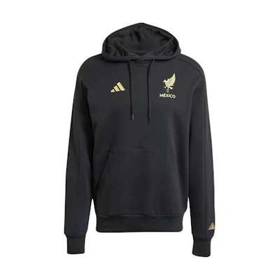 adidas Mexico Gold DNA Logo Hoodie Black/Metallic Gold JM2868