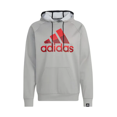 adidas Mgg Big Bos Logo Print Pullover Hoodie Gray HK9838
