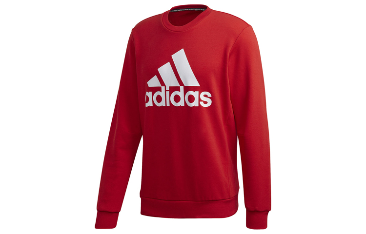 adidas MH BOS Crew FT Sweatshirt Long Sleeve Light Scarlet Red FQ7714