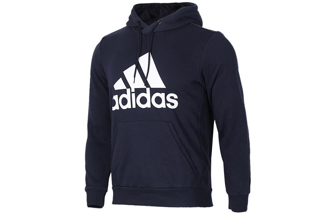 adidas MH BOS PO FT Logo Print Navy Blue Hoodie Japanese Edition - DT9943-JAPAN