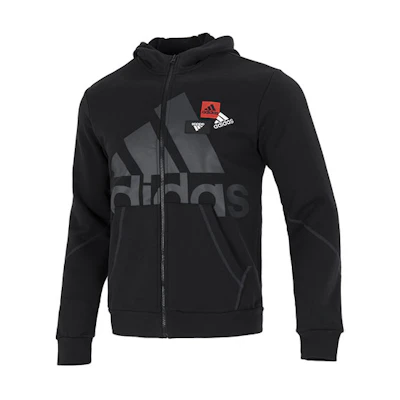 adidas MH BP4 KNJKT Logo Hoodie Jacket Black Casual Sportswear HN8993