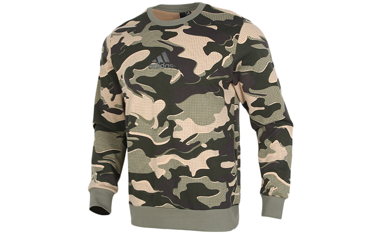 adidas MH GFX Camo Knit Crewneck Sweatshirt Men’s Camouflage GM4472