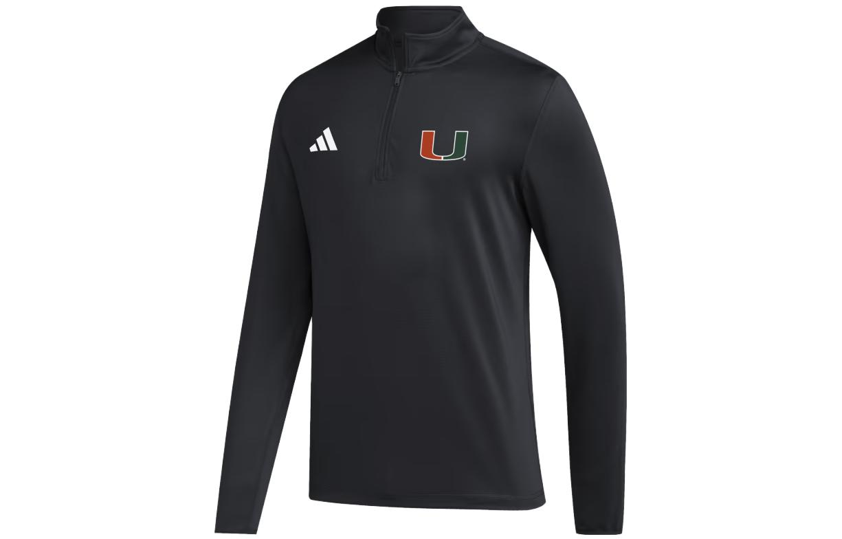 adidas Miami High-Neck Logo Long Sleeve Sweatshirt Black IK8863
