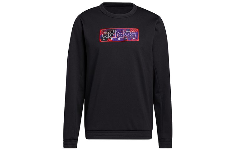 adidas Mic Gfx Crew Black Vintage Basketball Pullover Sweatshirt GQ2833