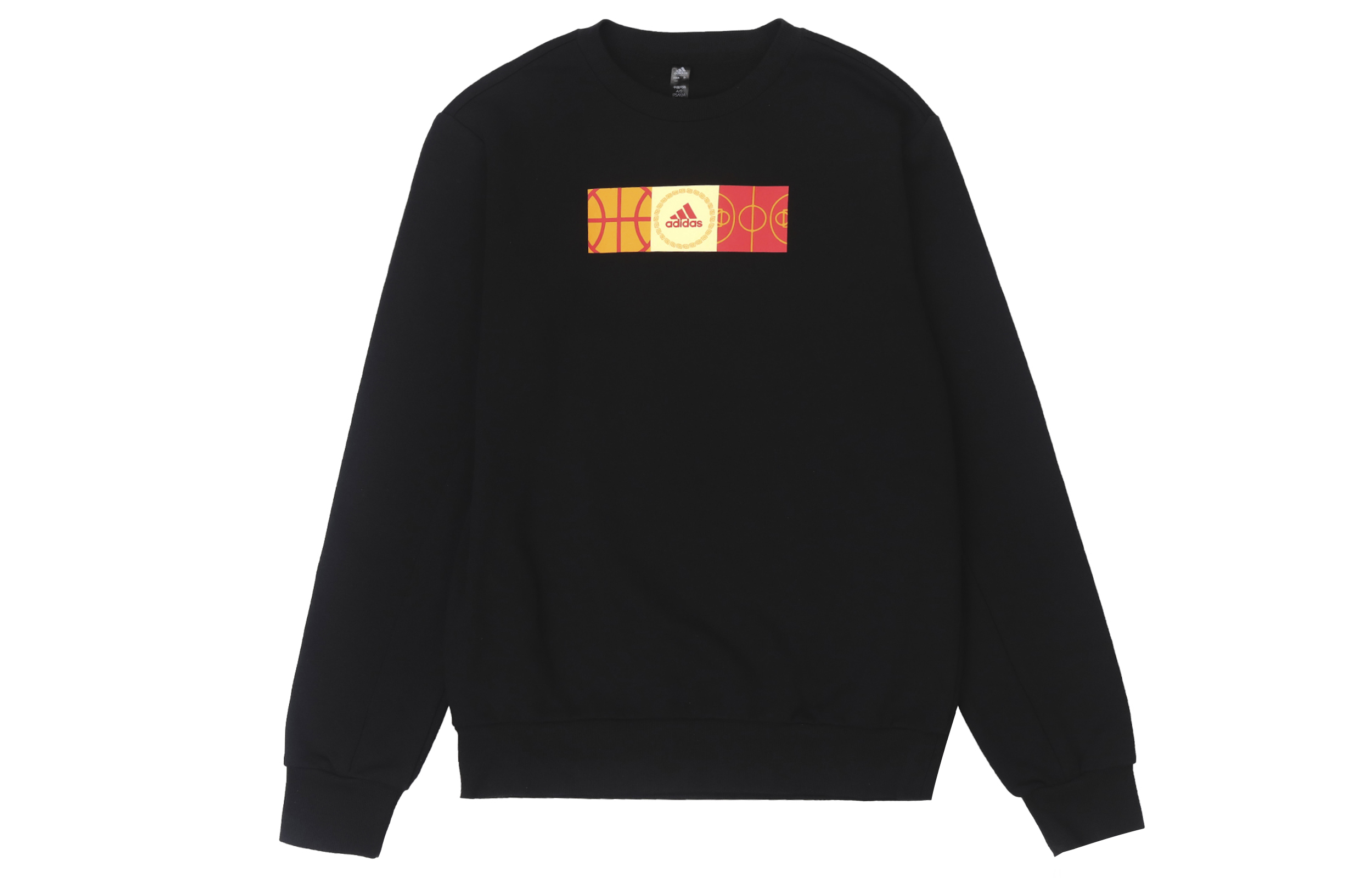 adidas Mic Gfx Crew Letter Print Fleece Sweatshirt Black - Casual Style HP1023