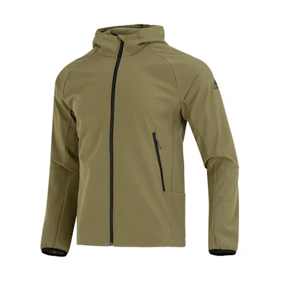 adidas Military Green Logo Print Full-Zip Hoodie Jacket HN2057