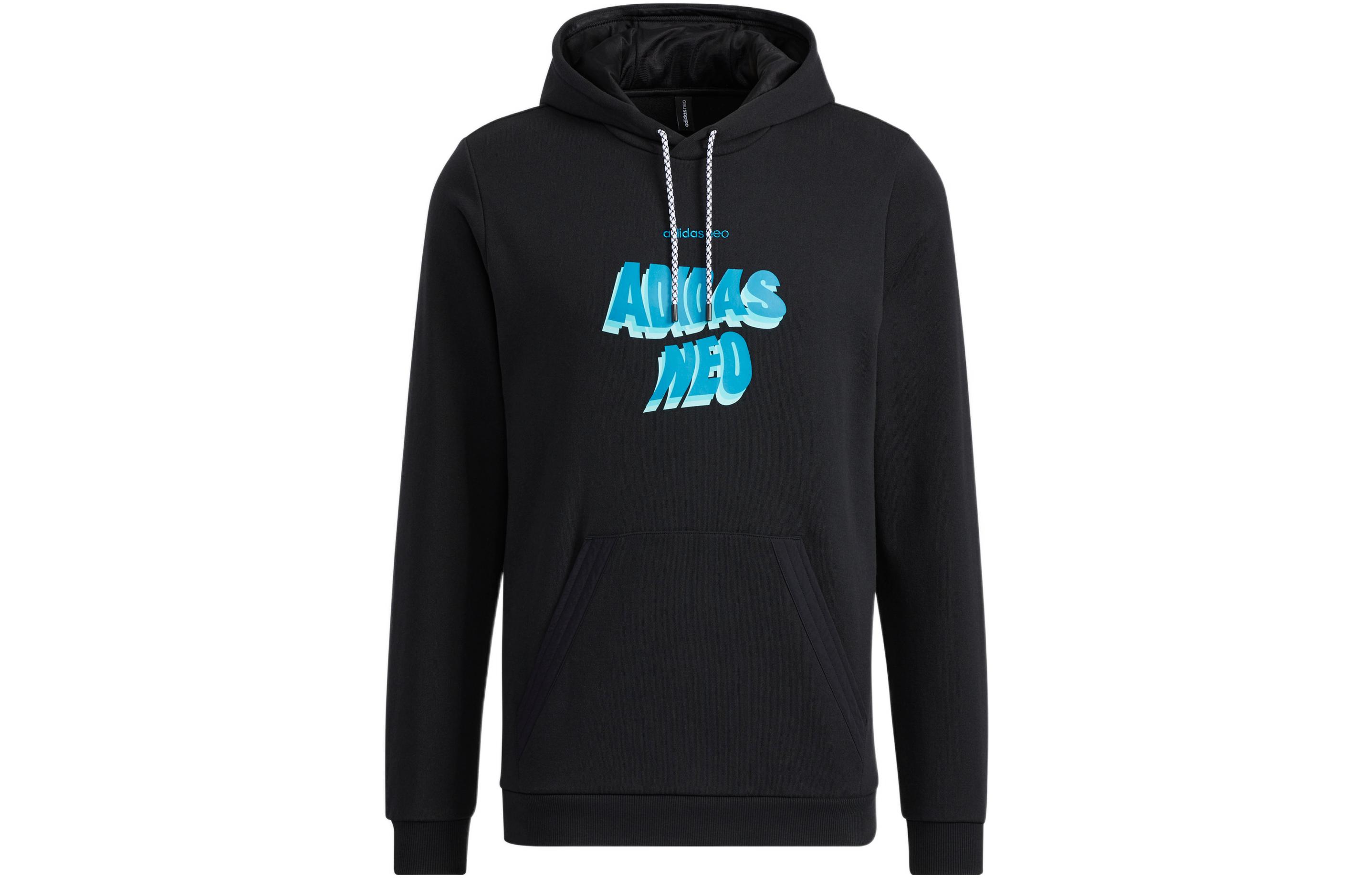 adidas Minimalist Logo Print Pullover Hoodie Black HB7397
