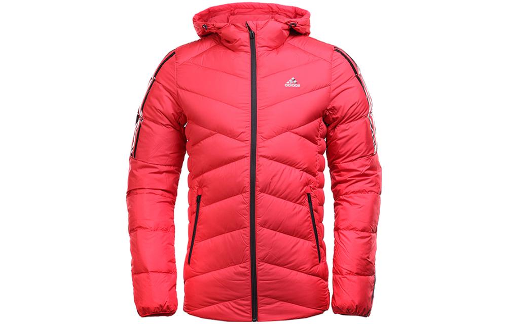 adidas Minimalist Red Hoodie Casual Long-Sleeve Jacket AY4102