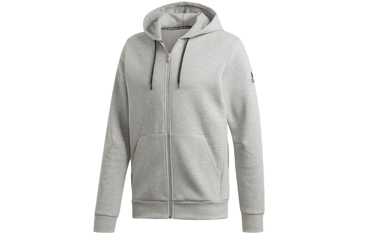 adidas Mixed Fabric Zip Hoodie Jacket - Gray DX7658