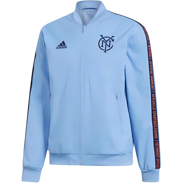 adidas MLS New York City Anthem Logo Casual Jacket - Blue DP5025